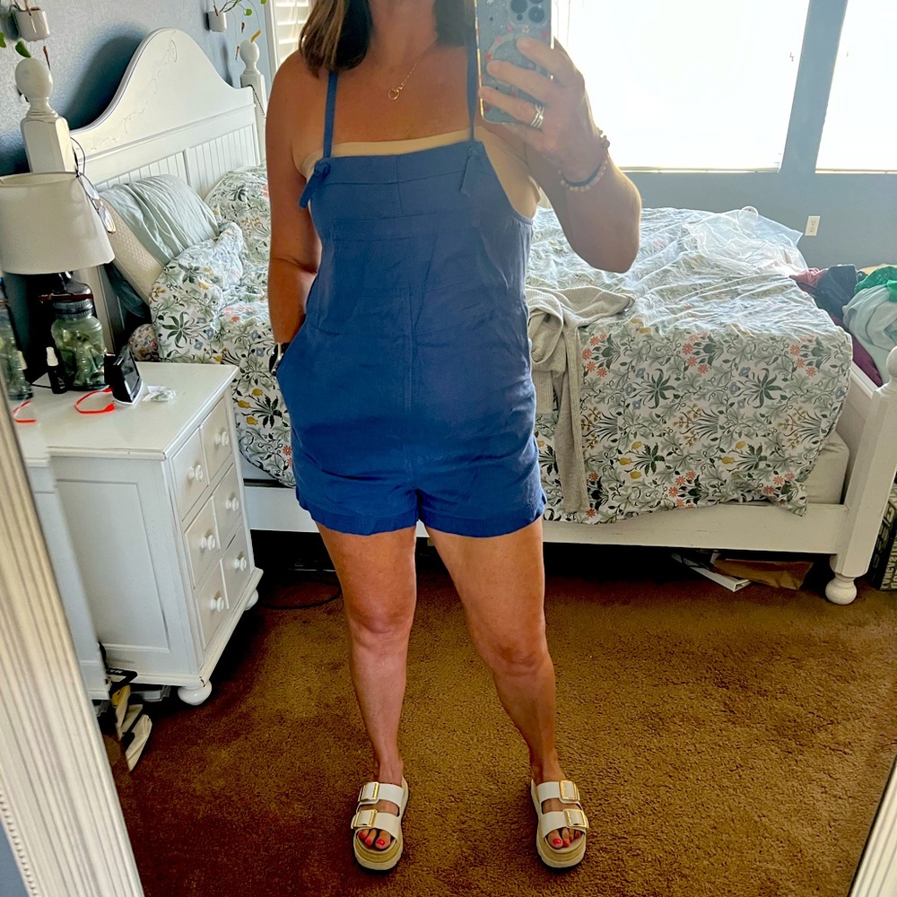 Old Navy Blue Romper with Adjustable Straps